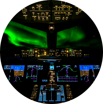 Aurora Borealis vanuit de Cockpit van Jack Swinkels
