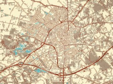 Kaart van Oldenzaal in de stijl Blauw & Crème van Map Art Studio