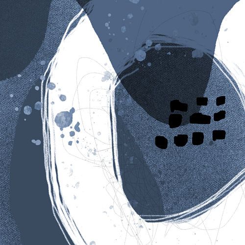 Abstracte pastel vormen. Minimalistisch in blauw, wit, zwart