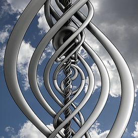 Illustratie van een spiraal met stapelwolken van W J Kok