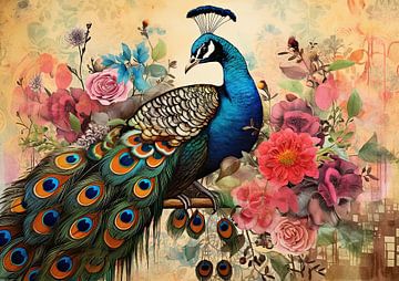 Bird Peacock by Blikvanger Schilderijen