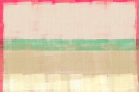 Abstrakt in Weiß, Neonpink und Mintgrün. von Dina Dankers