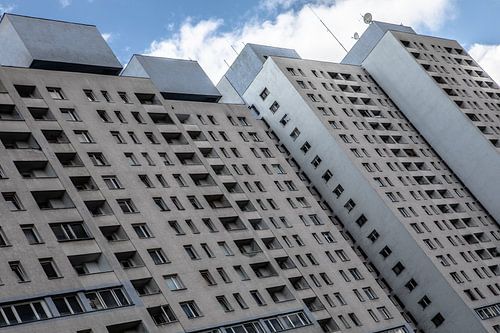 oude sovjet woontorens in lodz polen