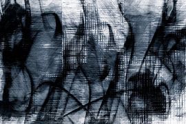 Oslo, modern Scandinavian abstraction in grey blue by Mad Dog Art