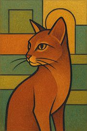 Abyssinian cat painting. by Gallery Hoppenbrouwers