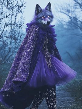 Wolf in heksenkleren om middernacht van haroulita