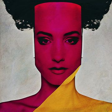 Portret van een vrouw die van kleur verandert van Jan Keteleer