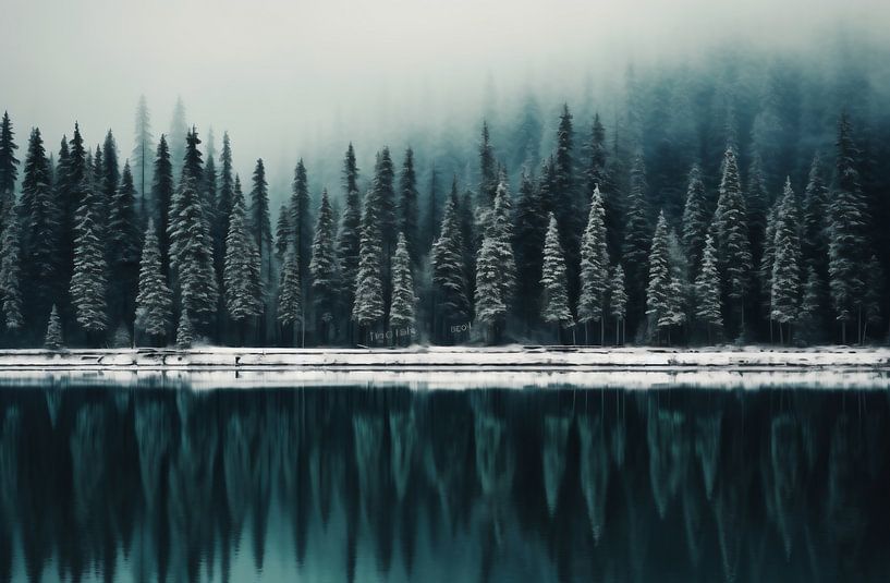 Wintermagie op het meer van fernlichtsicht