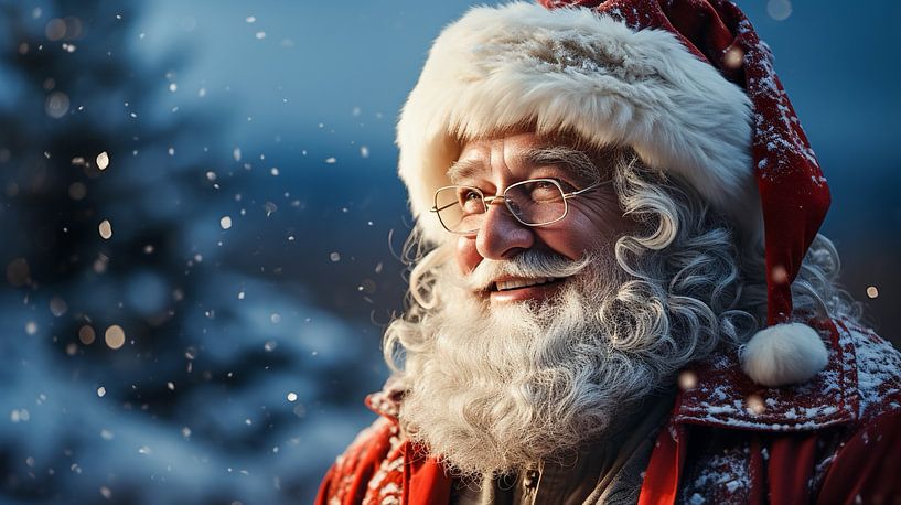 Kerstman portret met sneeuw achtergrond van Animaflora PicsStock
