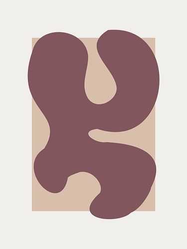 Blob - organische vorm in cloud, pink and mauve van Daan Bakker