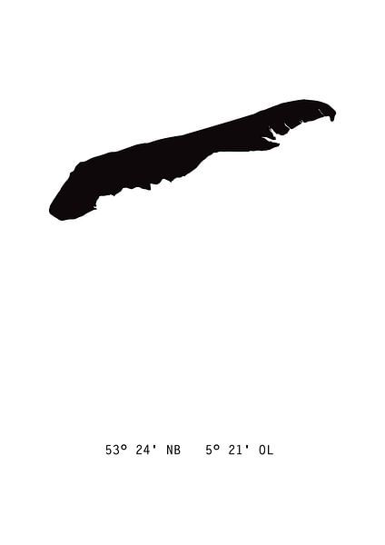 Poster Grundriss Terschelling von Studio Tosca