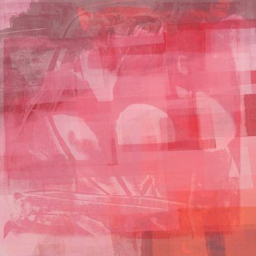 Modern abstract in soft pink, orange and light purple by Dina Dankers