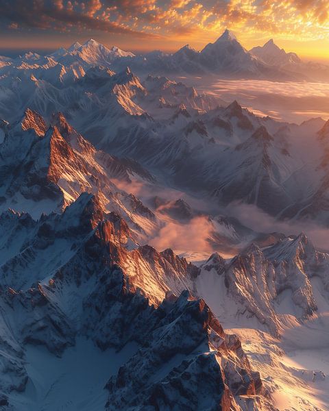 Fantastische bergwereld van fernlichtsicht