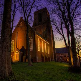Kerk(toren) van Ransdorp bij zonsondergang (Gouden uur) van Jeffrey Steenbergen