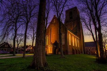 Eglise (tour) de Ransdorp au coucher du soleil (Golden hour) sur Jeffrey Steenbergen