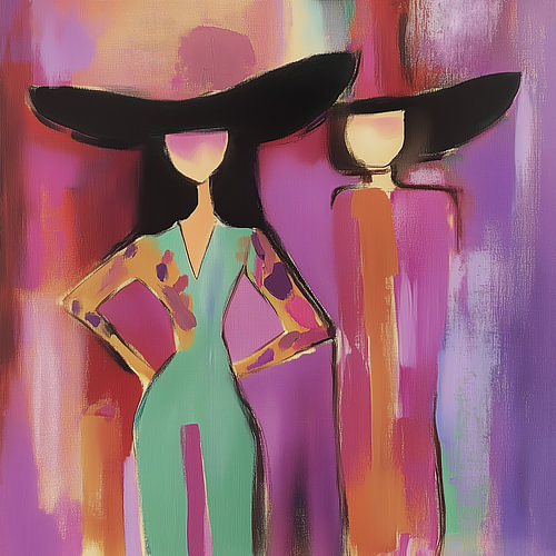 Soirée à deux – portrait moderne d'un homme et d'une femme sur Bianca ter Riet