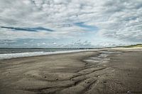 Strand in Zeeland bij Oosterscheldekering.