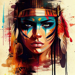 Mächtige ägyptische Kriegerin #3 von Chromatic Fusion Studio