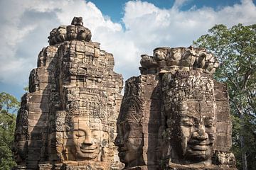 Gesichter von Buddha in Bayon, Kambodscha von Rietje Bulthuis