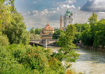 De Isar in München van ManfredFotos