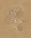 Minimalistische illustratie van Ginkgo-bladeren 2 van Tanja Udelhofen thumbnail