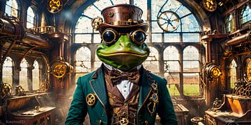 Steampunk frog by KunstenAIr