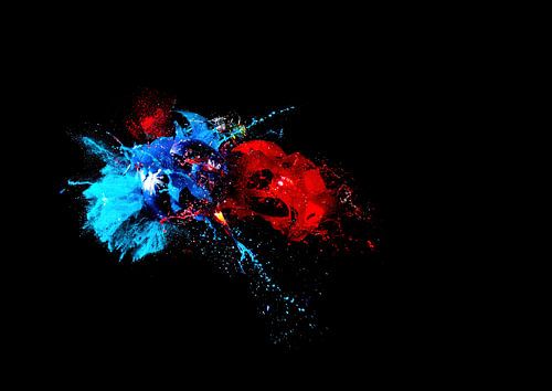 high speed, baubles red and blue