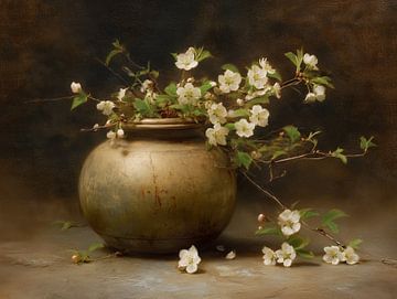 Fleurs printanières dans un bocal sur Peintures accrocheuses