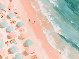 Pastelkleurig zomerstrand