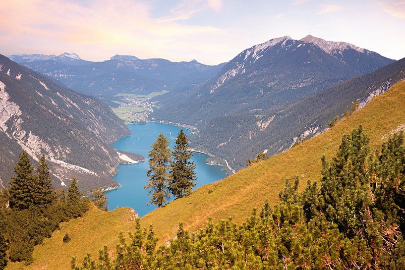 view to lake Achensee and Rofan mountains from hiking trail Baer by SusaZoom
