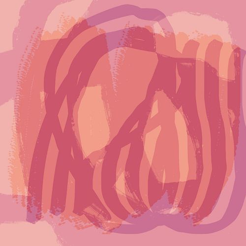 Dromenland. Landschap in pasteltinten. Moderne abstracte kunst in roze en paars