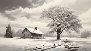 Haus in einer Winterlandschaft