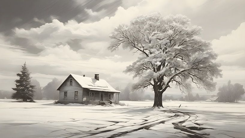 Haus in einer Winterlandschaft von Anton de Zeeuw