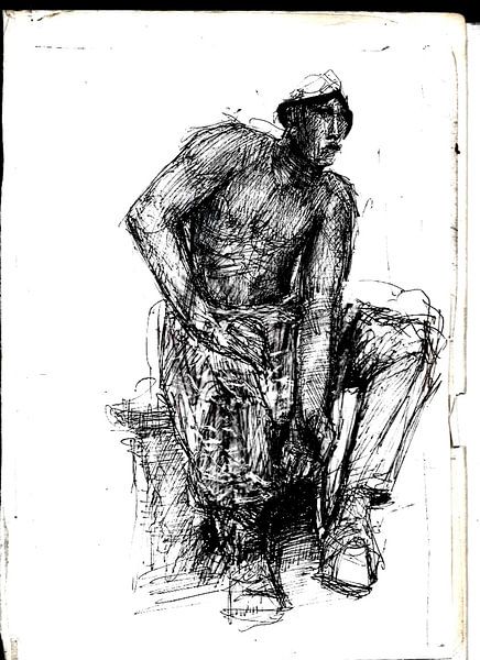 STATUE MANN ARBEITET von Vincent Jacobs
