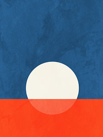 Hedendaagse minimalistische, geometrische abstracte kunst, levendige tinten, kleurrijk van Online Arts