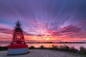 Coucher de soleil à Westeinderplassen à Aalsmeer