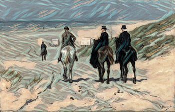 Morgenrit langs het strand