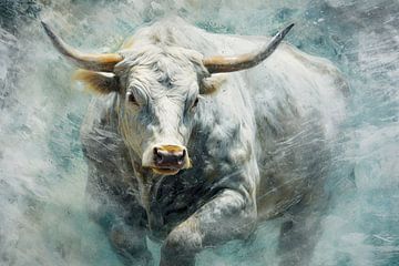 Bull Photography | Abstract painting by Blikvanger Schilderijen