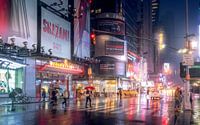 New York city op een koude regenachtige vroege morgen. van Remco Piet thumbnail