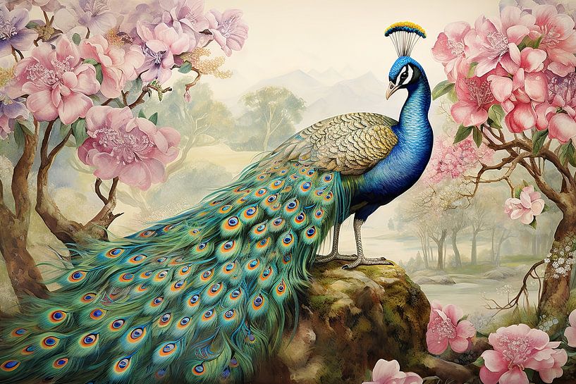 Birds: Peacocks by Eye catching paintings