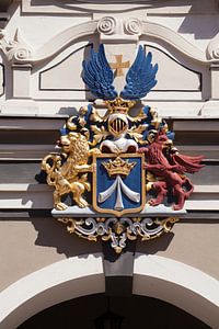 Stralsund :  Stralsunder Wappen, am Rathaus