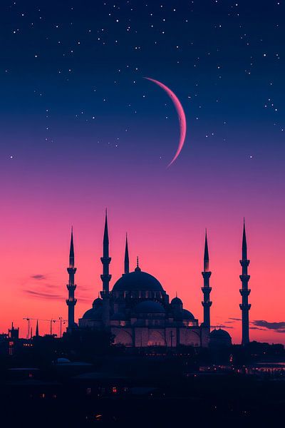 Starry sky over a mosque by Poster Art Shop