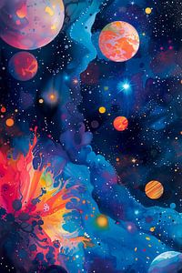 Farbenfrohe kosmische Symphonie
