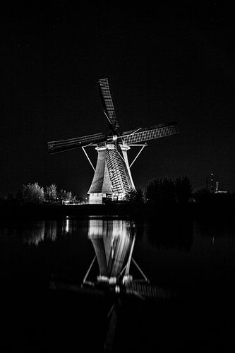 windmill in the night