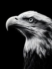 Adler Nahaufnahme – Majestätisches Schwarzweiß Porträt von drdigitaldesign