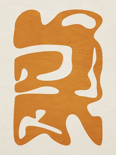 Organische abstracte kunst - geel en crème