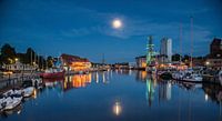 Blue night in the harbour
