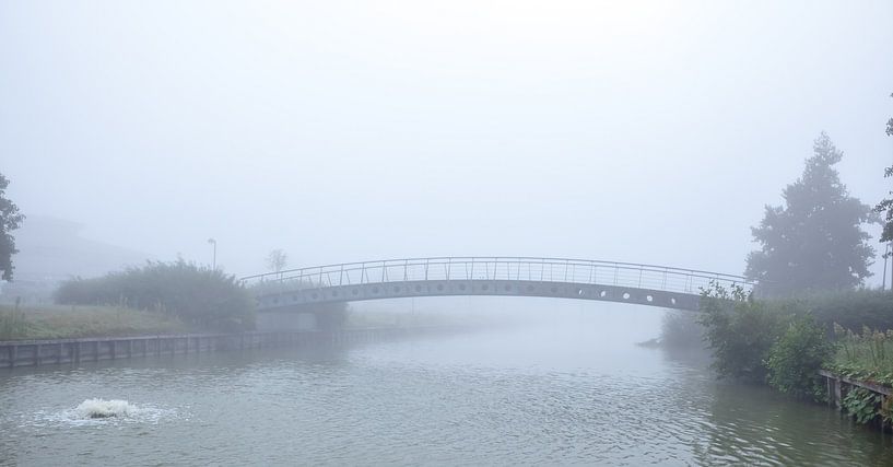 Dichter Nebel am Morgen entlang der Uferpromenade von Marcel Derweduwen