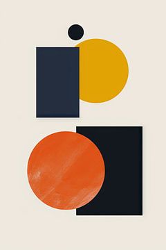 Cirkel en lijn - Minimalistische meetkunde van Poster Art Shop