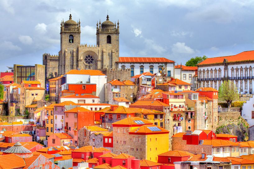 Oude stad met kathedraal Se' do Porto, Porto, Portuga van Torsten Krüger
